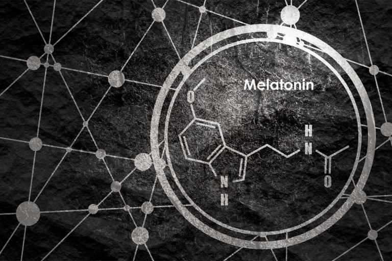 a diagram of a melatonin molecule